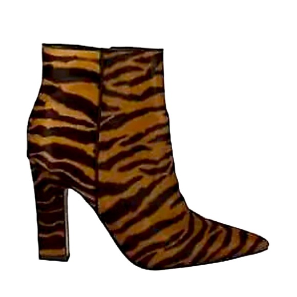 NEW! MARC FISHER MAYAELY ZEBRA PONY HAIR BOOTIES - Picture 2 of 3